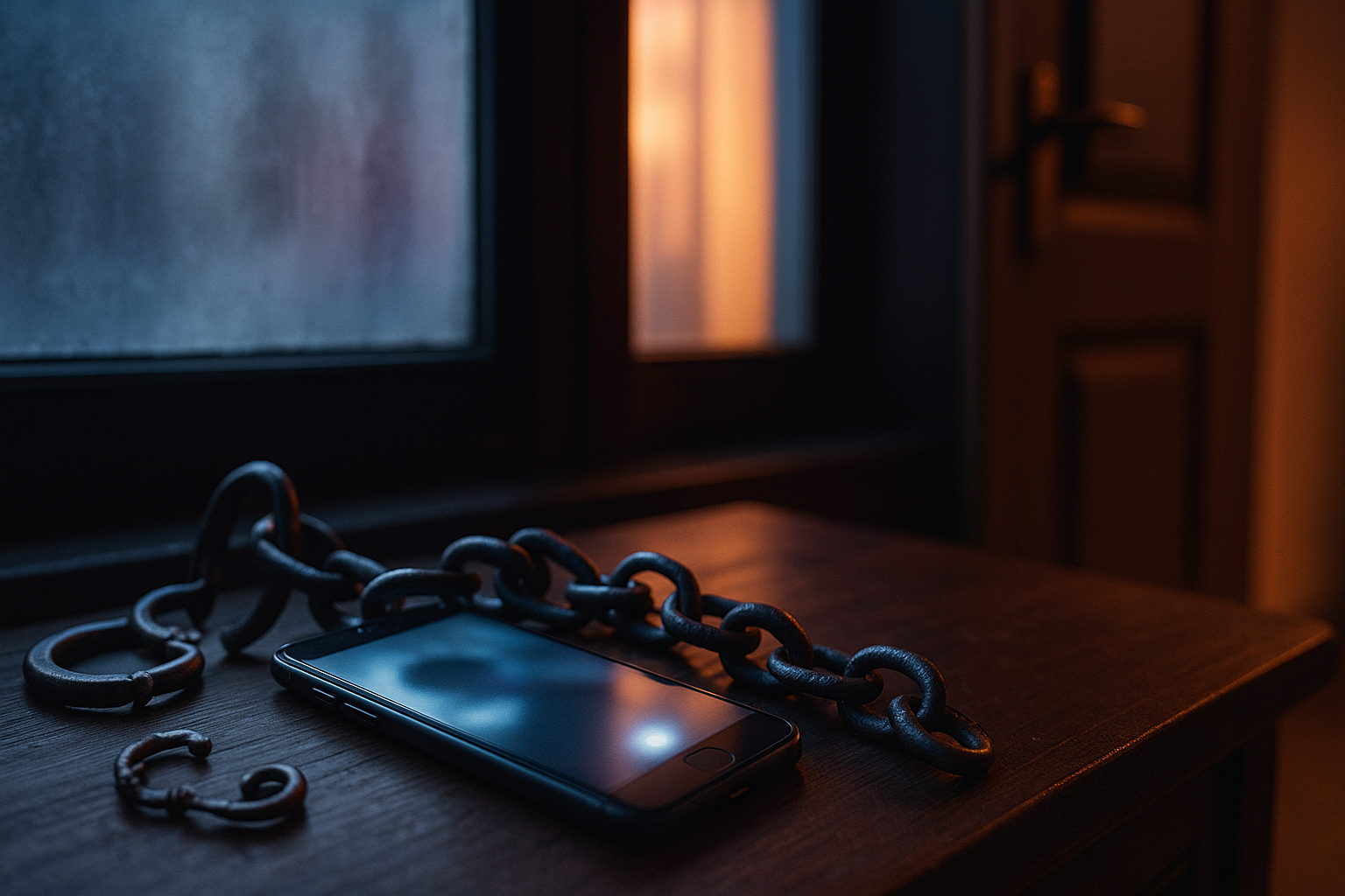 Mobiele telefoon met ketenen